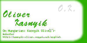 oliver kasnyik business card